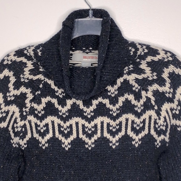Hollister Co. Fair Isle Wool Blend Sweater Blue M - Picture 3 of 7